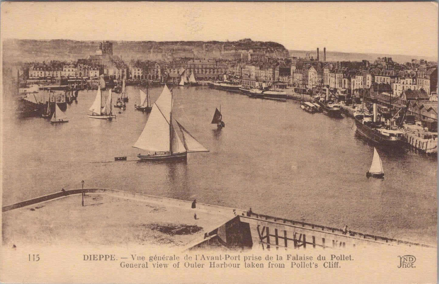 France Postcard: Dieppe Avant-Port Sailing Boats Harbour View XT3343