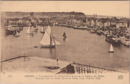 France Postcard: Dieppe Avant-Port Sailing Boats Harbour View XT3343