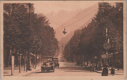 France Postcard: Luchon Les Allees dEtigny Mountain Town Avenue Cars XT3346