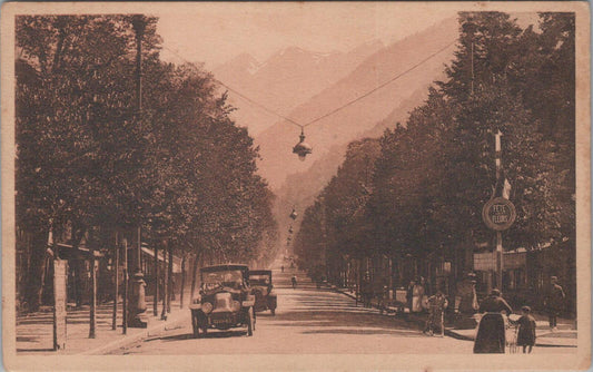 France Postcard: Luchon Les Allees dEtigny Mountain Town Avenue Cars XT3346