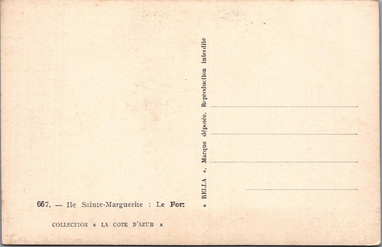 France Postcard: Ile Sainte-Marguerite le Fort Island Fortress Sea View XT3362