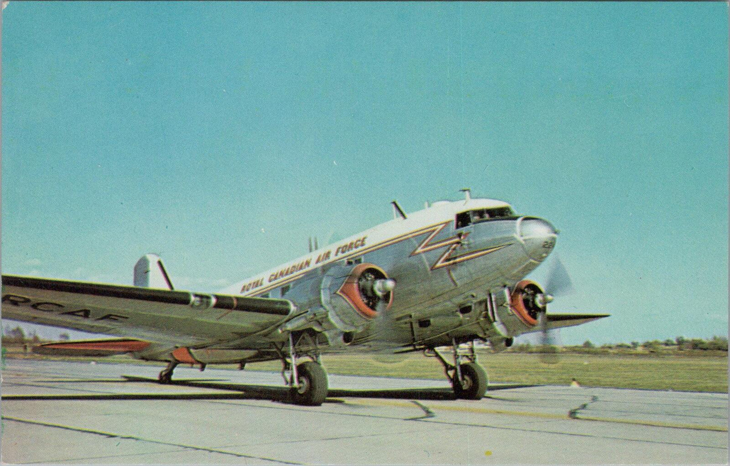 Aviation Postcard: Military Dakota Twin Prop Runway Jet Plane Air Force XT3373