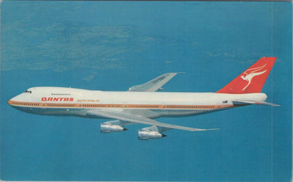 Australia Postcard: Qantas Boeing 747B Jumbo Jet Plane In-Flight  XT3377