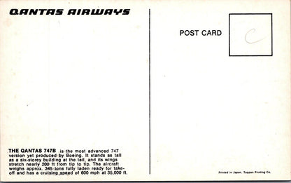 Australia Postcard: Qantas Boeing 747B Jumbo Jet Plane In-Flight  XT3377