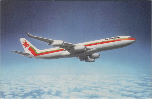 Aviation Postcard:TAP Air Portugal Airbus A340 Jet Plane In-Flight Clouds XT3382