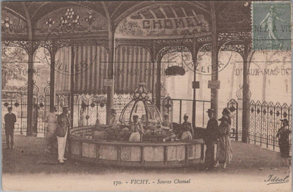 France Postcard: Vichy Source Chomel Pavilion Hall Interior People  XT3386