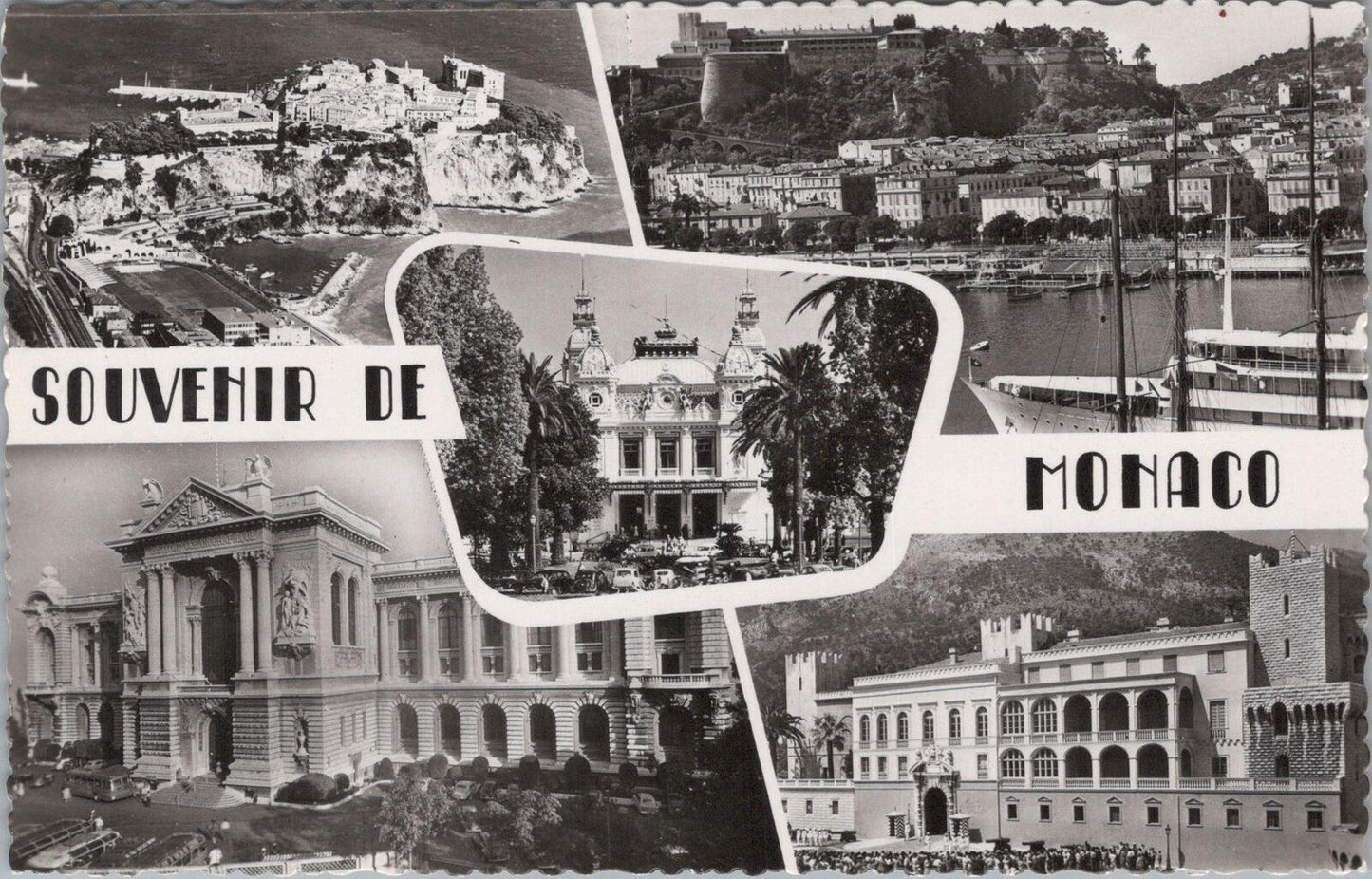 Monaco Postcard: Souvenir de Monaco Multi-View Casino Palace Port RPPC XT3387