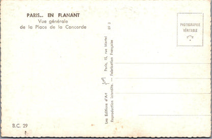 France Postcard: Paris en Flanant Place de la Concorde Montmartre XT3390