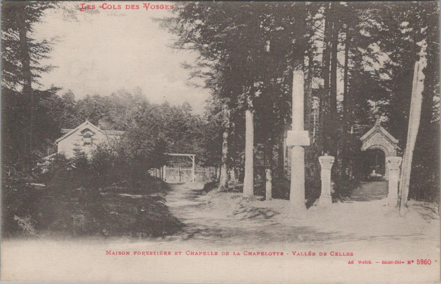 France Postcard: Les Cols des Vosges Maison Forestiere Chapelle  XT3392