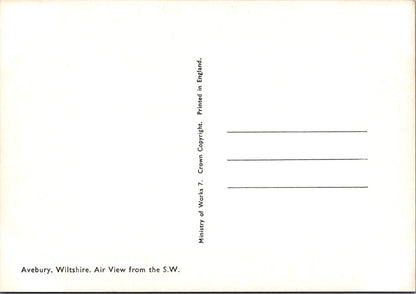Wiltshire Postcard - Aerial View of Avebury From The South West  RR23200