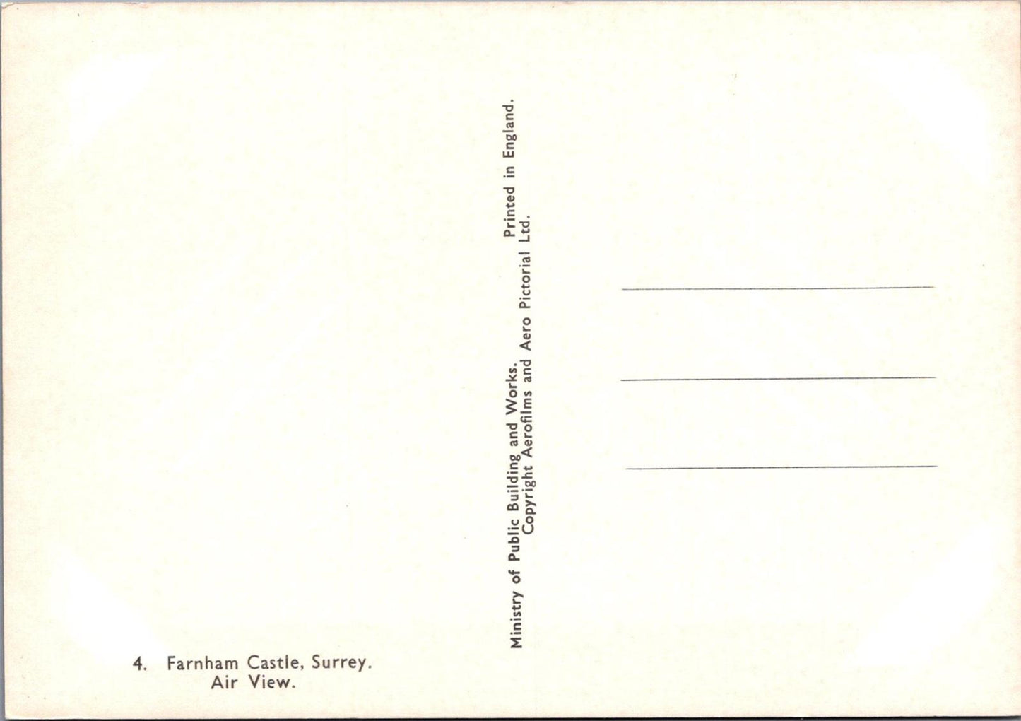Wiltshire Postcard - Aerial View of Farnham Castle   RR23201