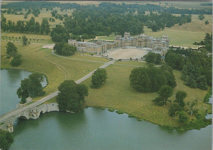 Oxfordshire Postcard - Aerial View of Blenheim Palace, The Lake & Bridge RR23235