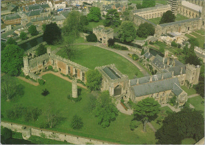 Somerset Postcard - Aerial View of The Bishop's Palace, Wells  RR23239