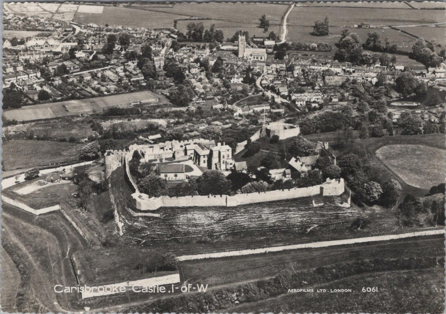 Isle of Wight Postcard - Aerial View of Carisbrooke Castle  RR23240