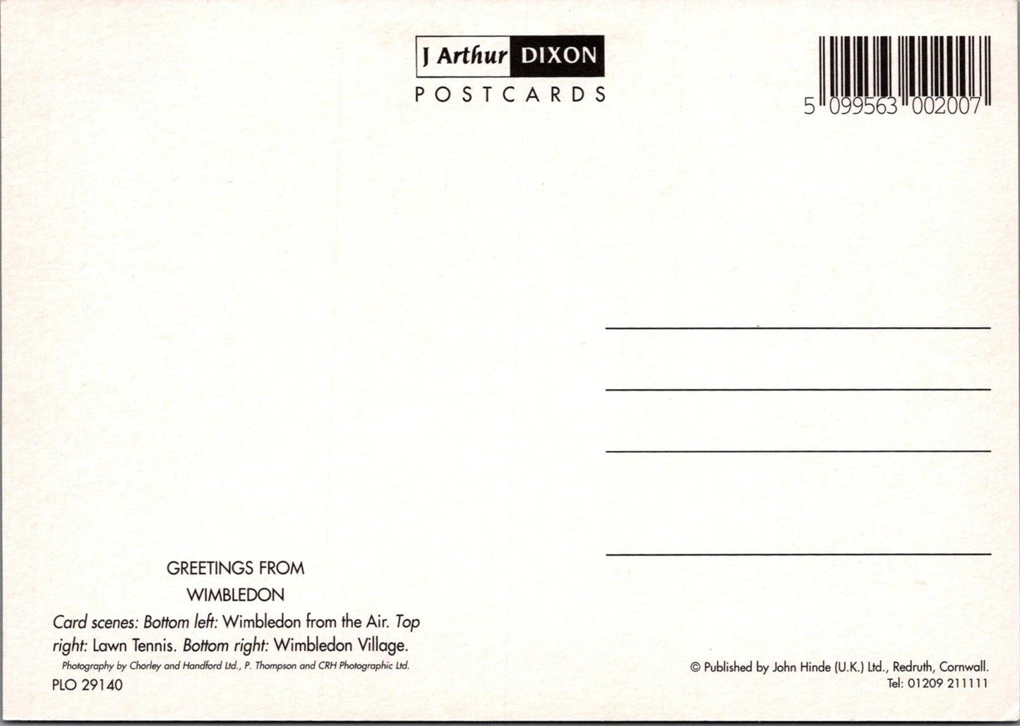 Sports Postcard - Lawn Tennis, Greetings From Wimbledon RR23246