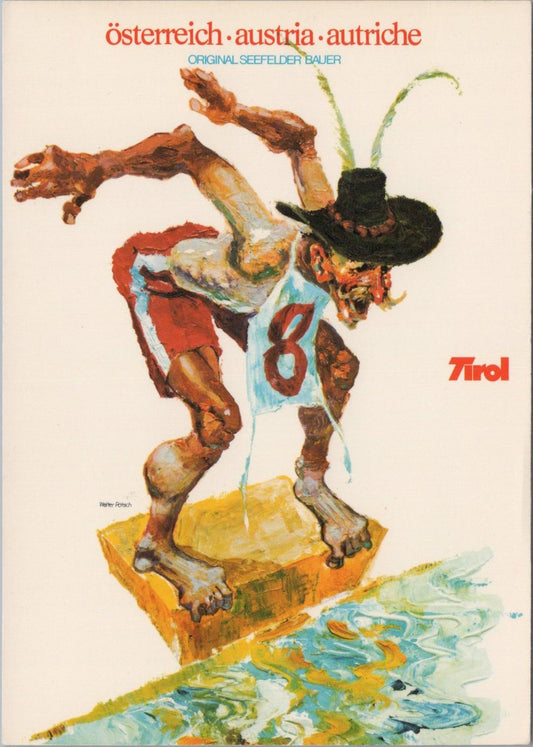 Sports Postcard - Swimming, Austria, Original Seefelder Bauer RR23247
