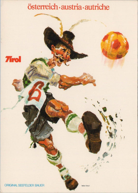 Sports Postcard - Football, Tirol, Austria, Original Seefelder Bauer RR23249