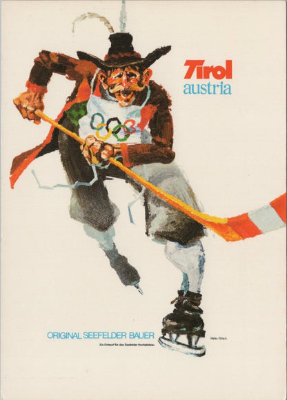 Sports Postcard - Ice Hockey, Tirol, Austria, Original Seefelder Bauer RR23251