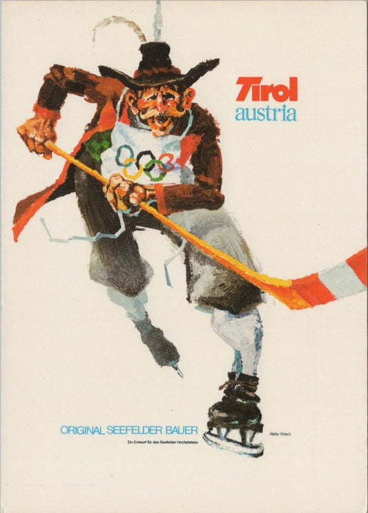 Sports Postcard - Ice Hockey, Tirol, Austria, Original Seefelder Bauer RR23251