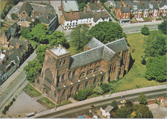 Shropshire Postcard - Aerial View of The Abbey, Shrewsbury    RR23271
