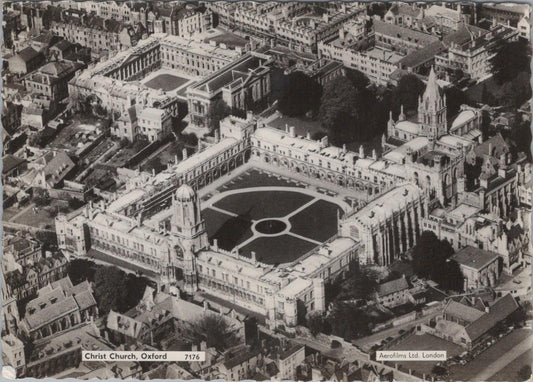 Oxfordshire Postcard - Aerial View of Christ Church, Oxford   RR23276