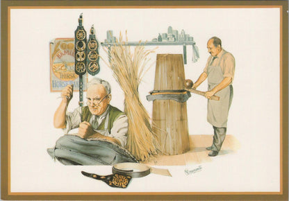 Country Crafts Postcard - Harness Making, Artist Malcolm Greensmith RR23283