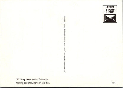 Somerset Postcard - Making Paper By Hand in The Mill, Wookey Hole, Wells RR23288