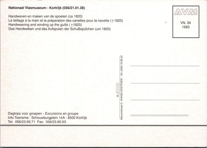 Belgium Postcard - Weaving, Nationaal Vlasmuseum, Kortrijk   RR23292