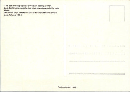 Sweden Postcard: Ten Most Popular Swedish Stamps 1984 Voting Competition XT2206