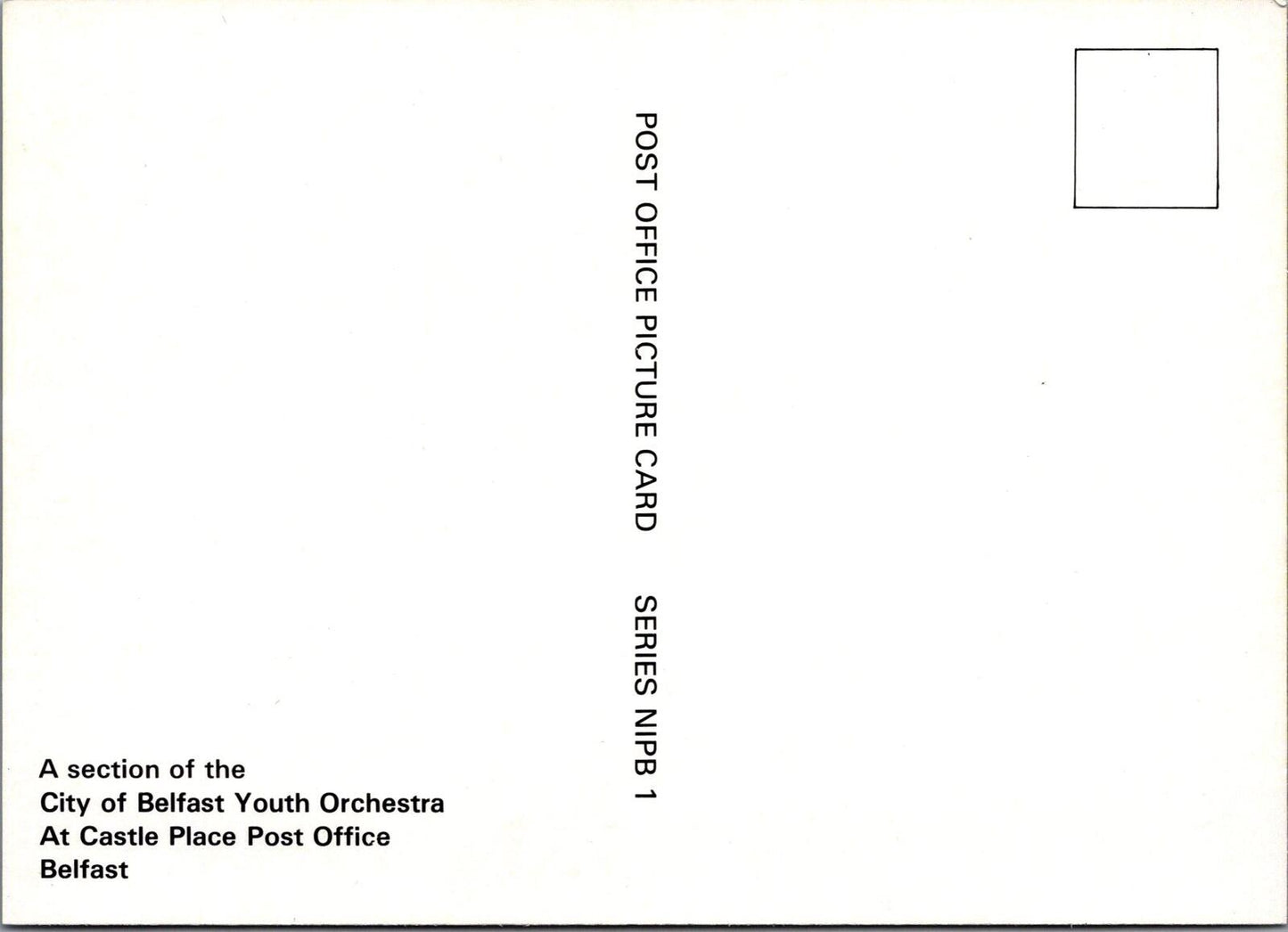 County Antrim Postcard: City of Belfast Youth Orchestra, Post Office XT2211