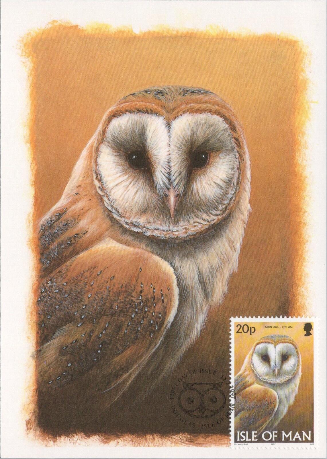 Isle of Man Postcard: Barn Owl Stamp Design by Dr. Jeremy Paul XT2221