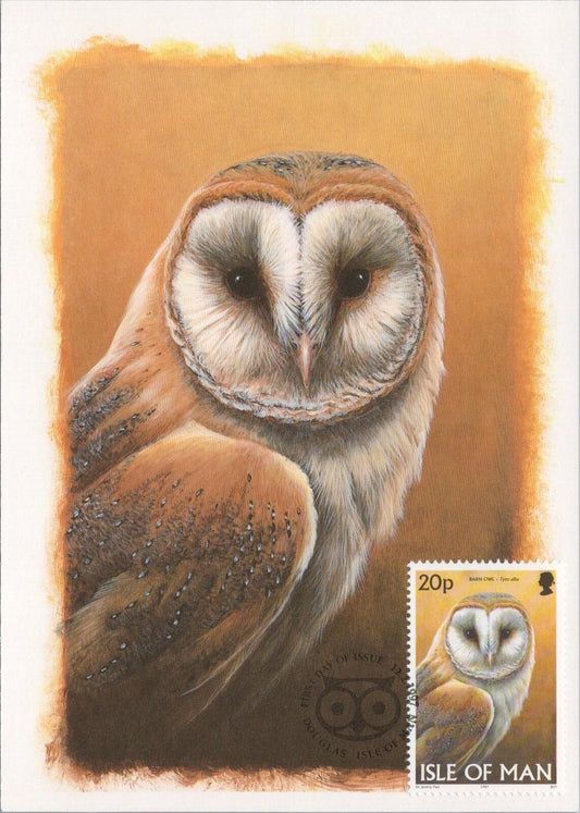 Isle of Man Postcard: Barn Owl Stamp Design by Dr. Jeremy Paul XT2221