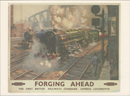 Railway Postcard: British Rail Series Terence Cuneo Britannia Steam Loco XT2232