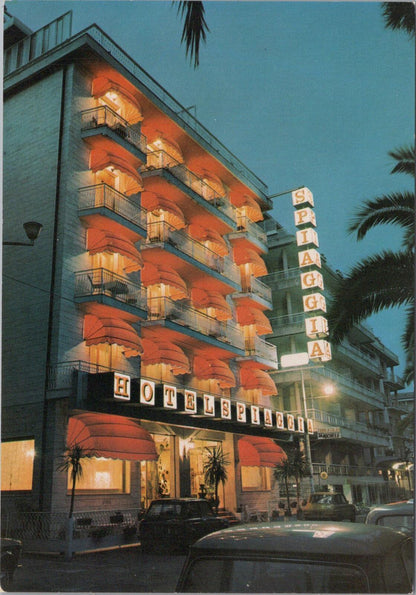 Italy Postcard: Grand Hotel Spiaggia Alassio Illuminated Night View   XT2238
