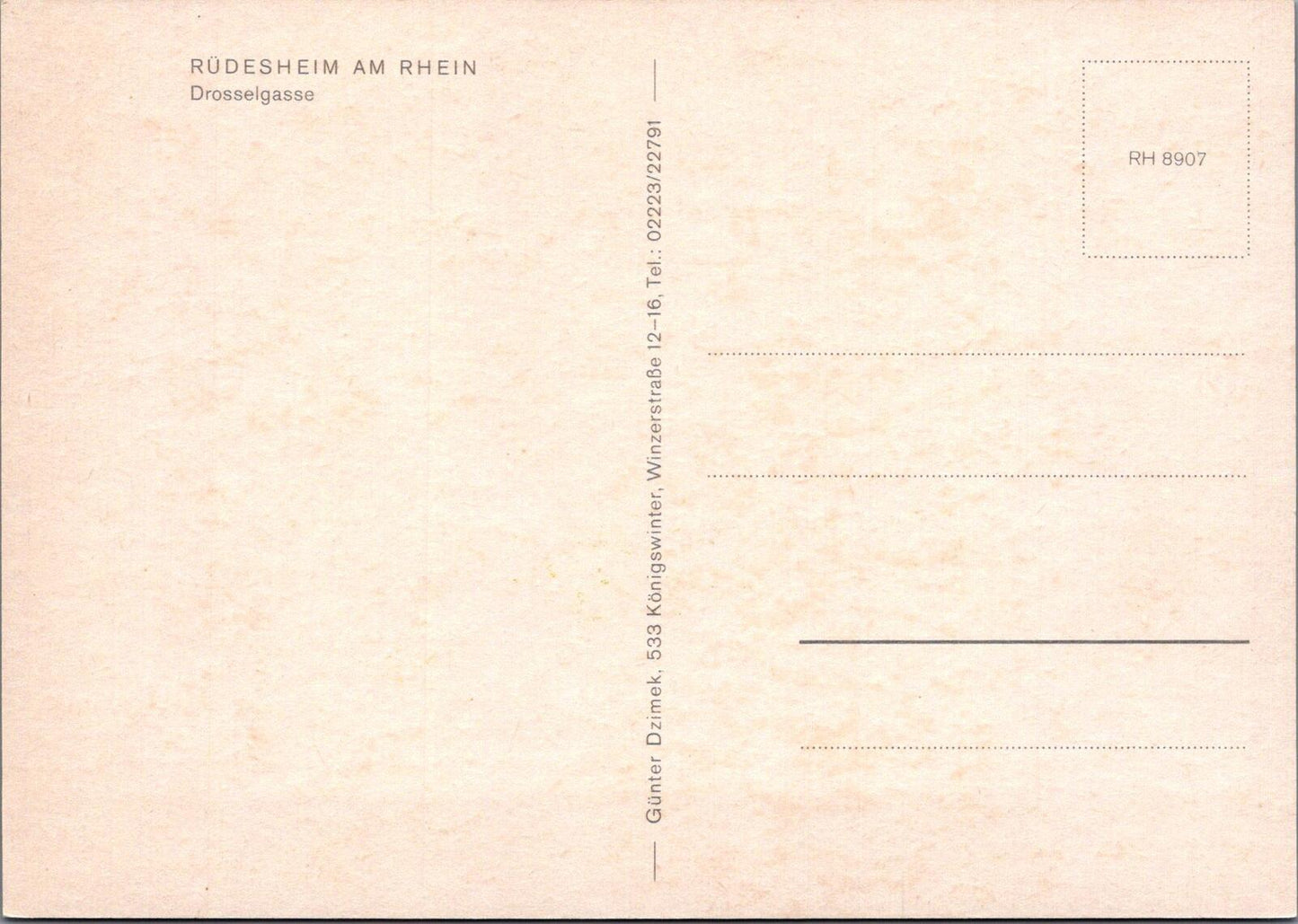 Germany Postcard: Rüdesheim am Rhein Drosselgasse Lane Drosselhof Sign XT2240