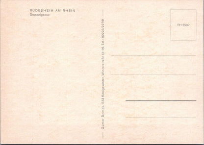 Germany Postcard: Rüdesheim am Rhein Drosselgasse Lane Drosselhof Sign XT2240