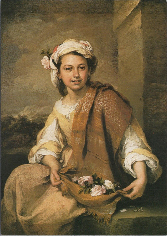 Art Postcard: Bartolomé Esteban Murillo "The Flower Girl" Dulwich Gallery XT2243