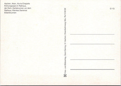 Germany Postcard: Bad Aachen Multi-View Cathedral City Hall   XT2250