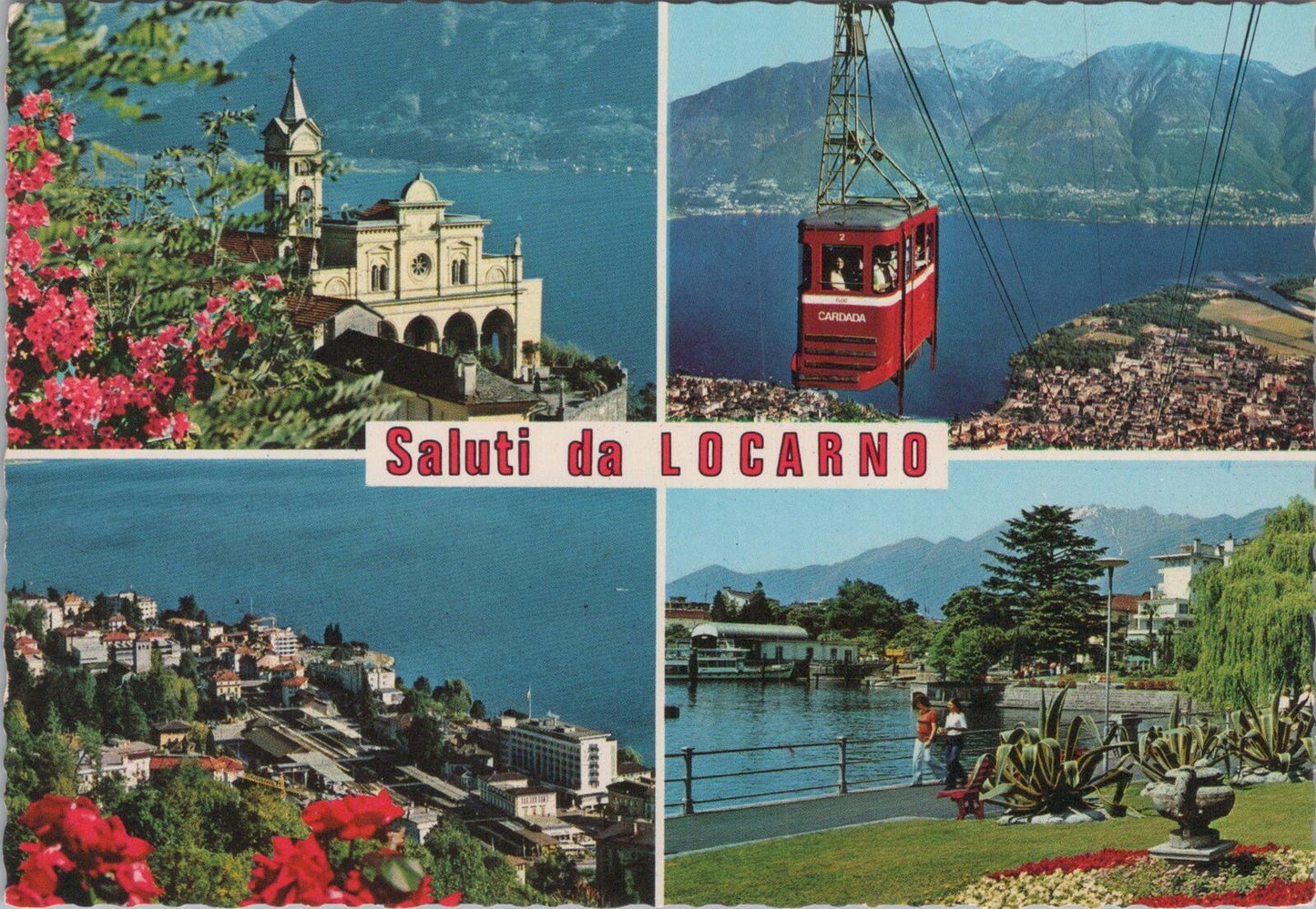 Switzerland Postcard: Locarno Lake Maggiore Cardada Cable Car  XT2251