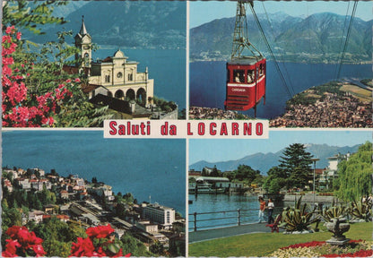Switzerland Postcard: Locarno Lake Maggiore Cardada Cable Car  XT2251