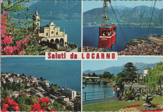 Switzerland Postcard: Locarno Lake Maggiore Cardada Cable Car  XT2251