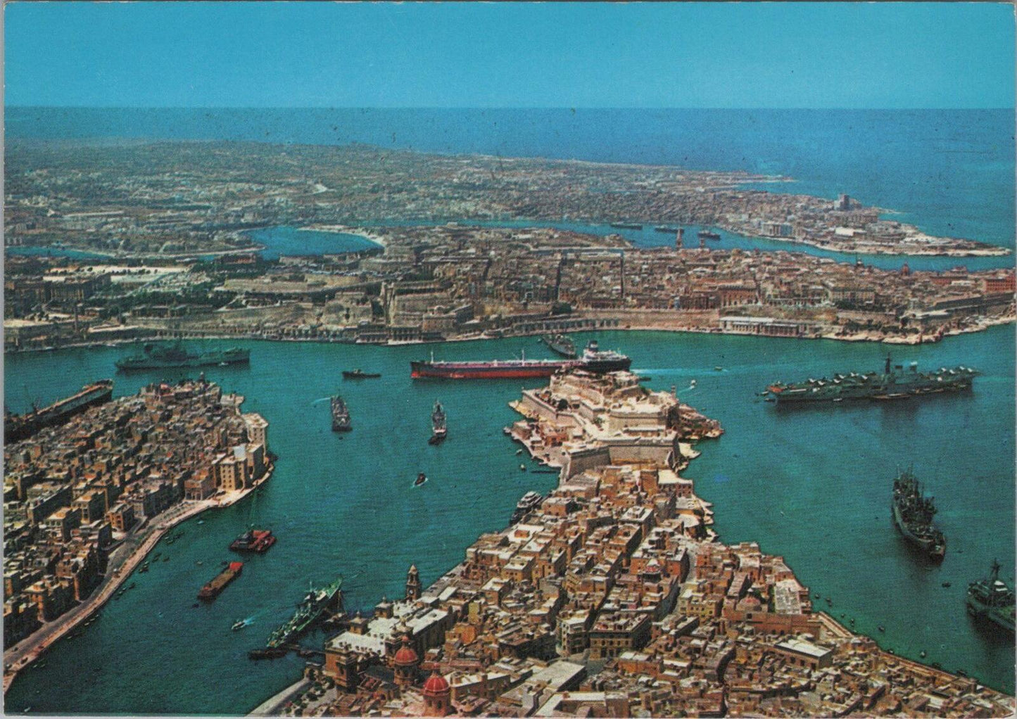 Malta Postcard: The Grand Harbour Valletta Aerial View  XT2256