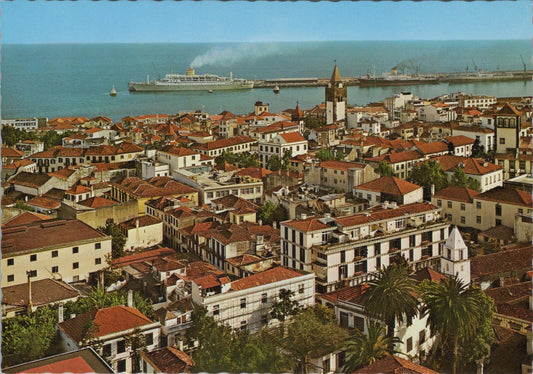 Portugal Postcard: Funchal Madeira Partial View of the Town and Harbour  XT2261