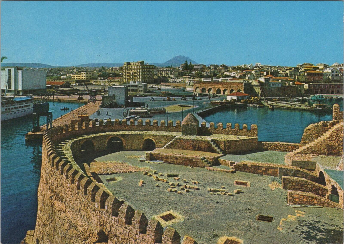 Greece Postcard: Heraklion Crete Venetian Fortress Koules Harbour Port   XT2273