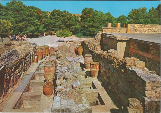 Greece Postcard: Crete Palace of Knossos West Court Storehouses   XT2274