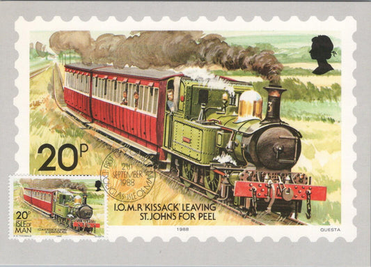 Isle of Man Postcard: Steam Railway Engine No. 13 'Kissack' Stamp Card   XT2281
