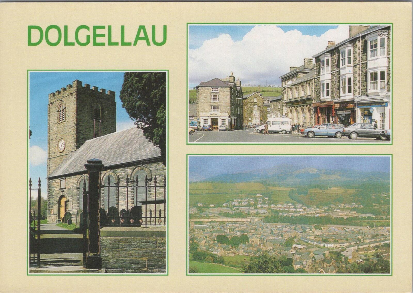 Wales Postcard: Dolgellau Multi-View St Mary's Church and Town Scenes XT2294