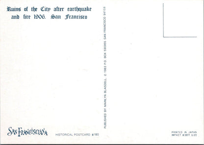 Ruins of City San Francisco Earthquake Fire 1906 Postcard (Repro) XT2320