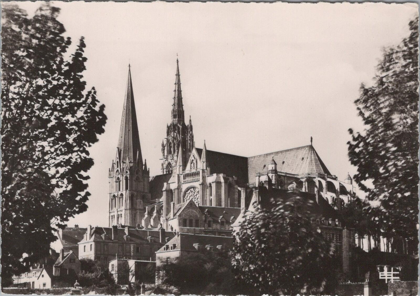 France Postcard Chartres Cathedral Real Photo South Side View Et Houvet XT2328