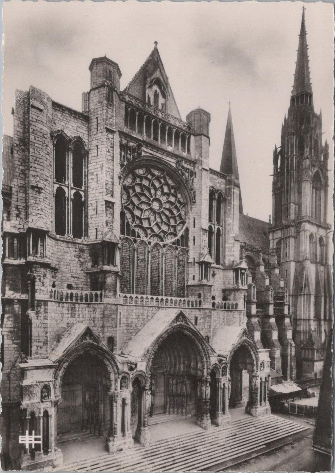 France Postcard Chartres Cathedral Real Photo North Portal Portail Nord XT2330
